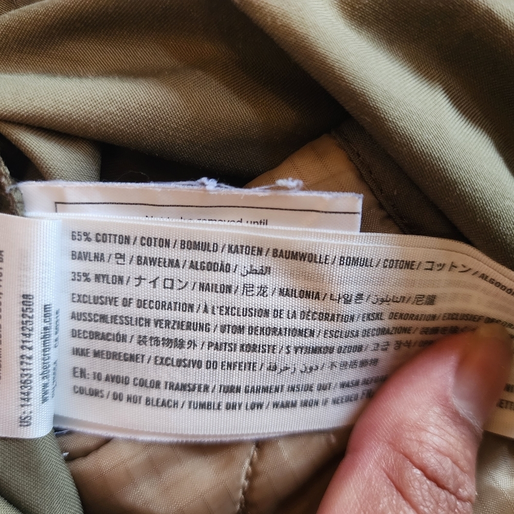 Abercrombie & Fitch Olive Green Utility Jacket XS - Picture 9 of 9